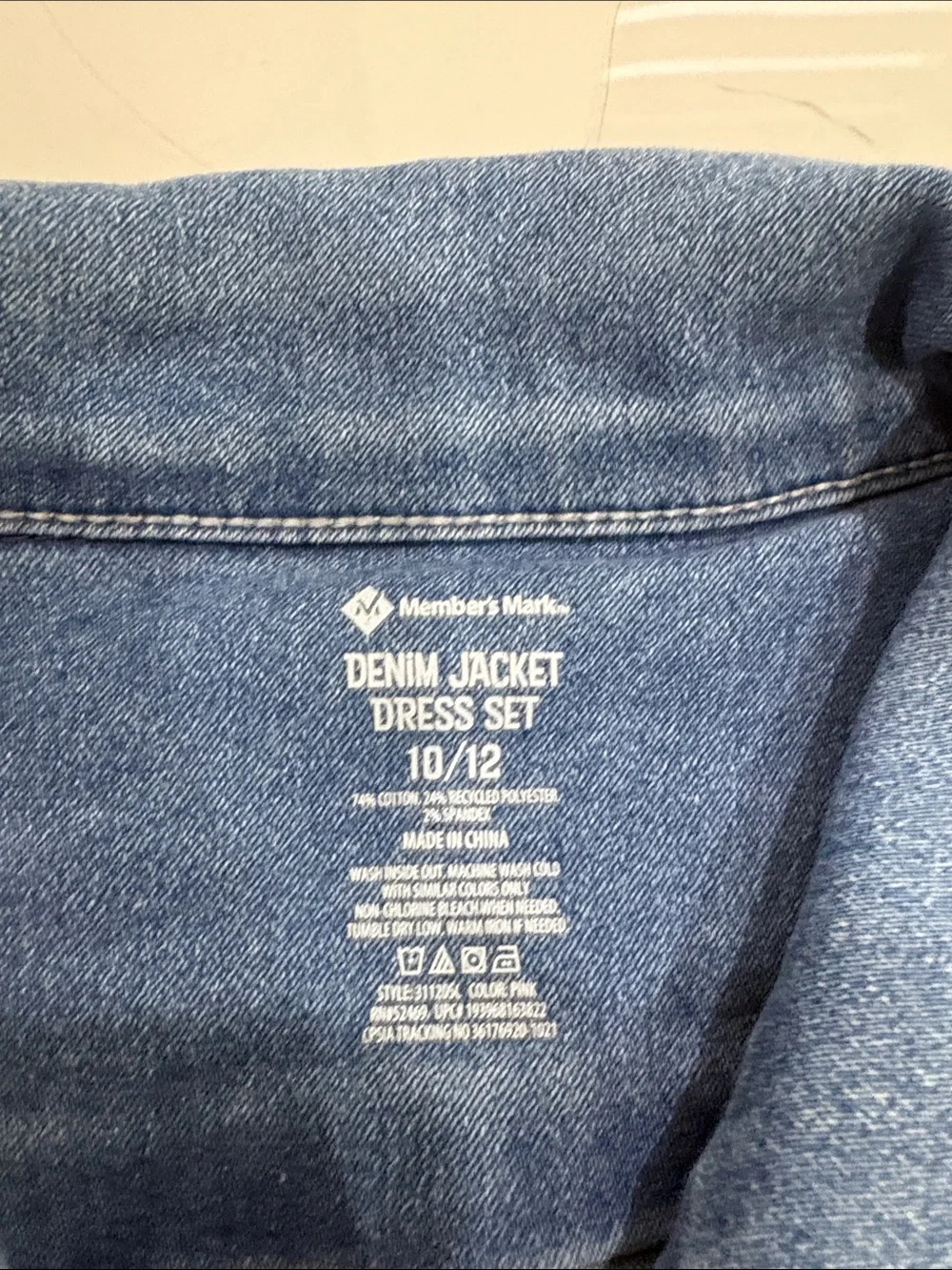 Girls Members Mark Kids Denim Jacket - Blue size 10/12